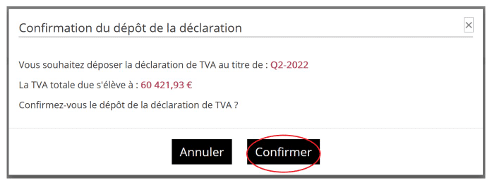 Confirmation TVA OSS