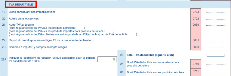 TVA déductible CA3