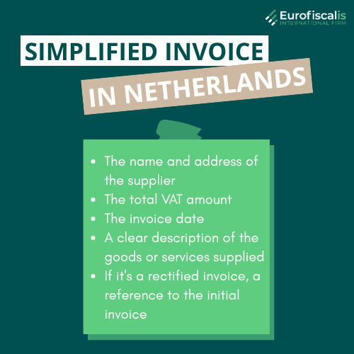 invoices in Netherlands dutch requirements electronic invoicing in the netherlands simplified invoices in netherlands requirements invoices in Netherlands